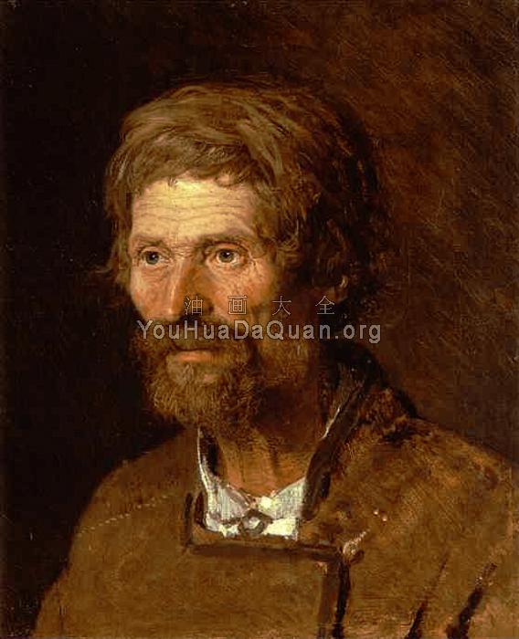 Head of an Old Ukranian Peasant - 伊凡·尼古拉耶维奇·克拉姆斯柯依